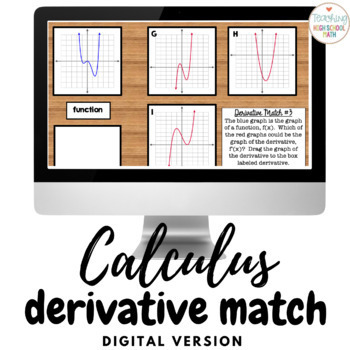 Preview of Calculus Derivative Match Curve Sketching Digital Google Slides