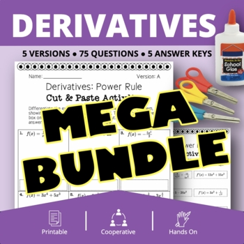 Preview of Calculus Derivatives BUNDLE: Cut & Paste Activities