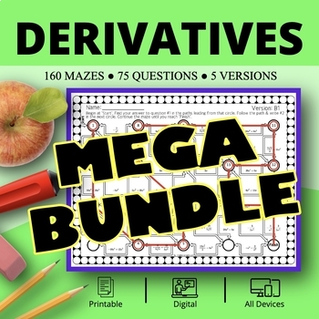 Preview of Calculus Derivatives BUNDLE: Maze Activity