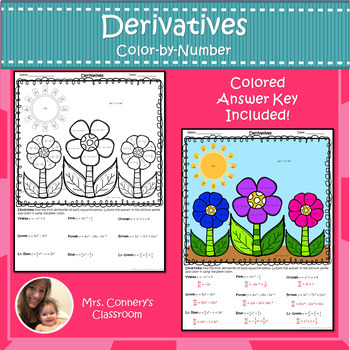 Preview of Calculus | Derivatives | Color-by-Number Worksheet