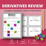 Calculus Derivatives REVIEW Math Bingo Review Game