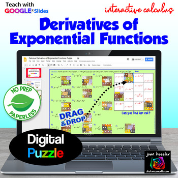 Preview of Calculus Derivatives of Exponential Functions Digital Puzzle