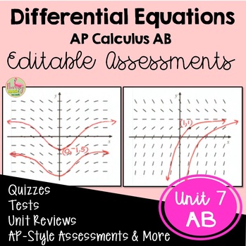 Preview of Differential Equations Assessments (AB Version - Unit 7)