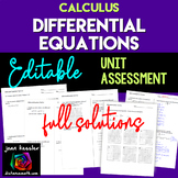 Calculus Differential Equations Editable Assessment Unit 7