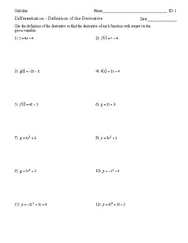 calculus chain rule worksheet with answers