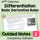 Differentiation-Basic Derivative Rules Guided Notes (Unit 