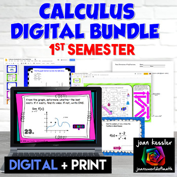 Preview of Calculus Digital Activity Bundle First Semester with Printables