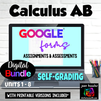 Preview of Calculus Digital Self Grading Assignments with Printables