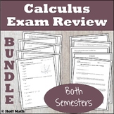Calculus Exam Review, Both Semesters EDITABLE | BUNDLE