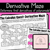 Calculus - First Derivative Maze - Polynomial first derivatives