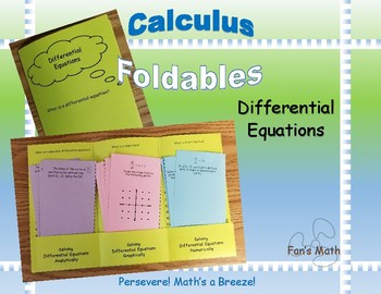 Preview of Calculus Foldable 6-1: Differential Equations