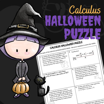 Preview of Calculus Halloween Puzzle Review Activity