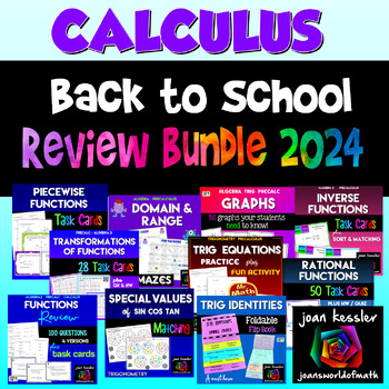 Preview of Calculus Back to School Review Bundle