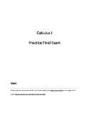 Calculus I Practice Final Exam
