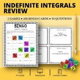 Calculus: Indefinite Integrals REVIEW Math Bingo Review Game