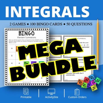 Preview of Calculus Integrals BUNDLE: Math Bingo Review Games