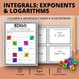 Calculus Integrals: Exponents and Logs Math Bingo Review Game