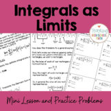 Calculus Integrals as Limits of Riemann Sums