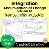 Calculus Integration Homework (AB Version - Unit 6)