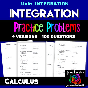 Preview of Calculus Integration Practice 100 questions