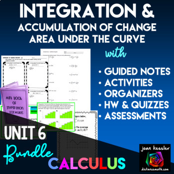 Preview of Calculus Integration and Accumulation of Change Functions Bundled Unit