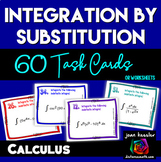 Calculus Integration by U-Substitution 60 Task Cards and W