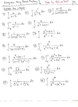 integration by partial fractions