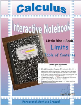 Preview of Calculus Interactive Notebook 1: Limits