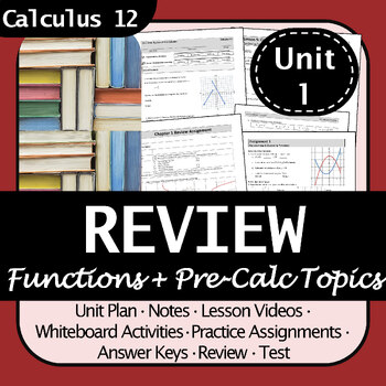 Preview of Calculus 12 Introduction Unit: Review of Pre-Calculus | No prep! Answer Keys!