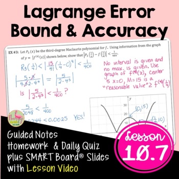 Preview of Lagrange Error Bound and Accuracy (BC Calculus - Unit 10)