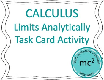 Preview of Calculus Limits Analytically Task Card Activity (freebie)