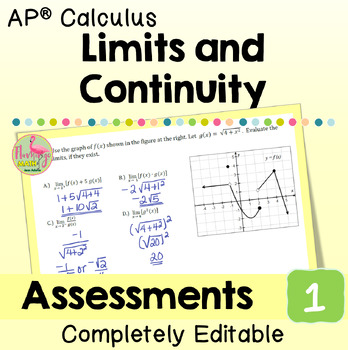 Preview of AP Calculus Limits and Continuity Assessments (Unit 1)