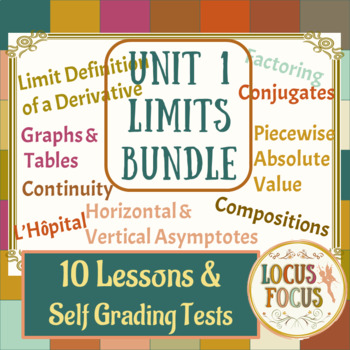 Preview of Calculus Limits Unit Bundle Lessons, Homework, Review, and Test