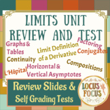 Calculus Limits Unit:  Review PowerPoint ™ and Test Assessments