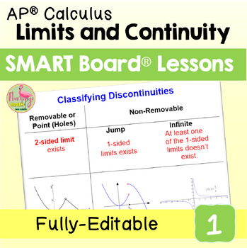 Preview of Calculus Limits and Continuity SMART Board® Lessons (Unit 1)