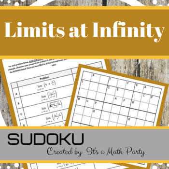 Preview of Calculus - Limits at Infinity/Infinite Limits - Sudoku Activity