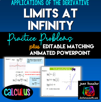 Preview of Calculus Limits at Infinity and L'Hospital's Rule