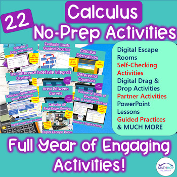 Preview of Calculus NO-Prep & Digital Activities Bundle