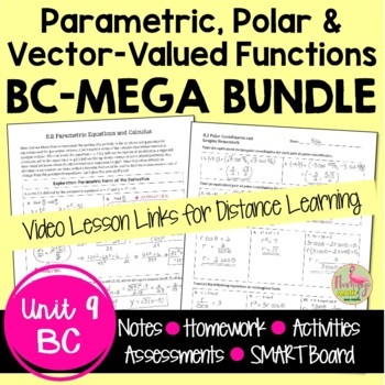 Preview of Parametric Polar Vector-Valued Functions MEGA Bundle (BC Calculus - Unit 9)