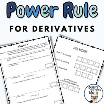 Preview of Calculus - Power Rule for Derivatives - CodeBreaker FREEBIE!