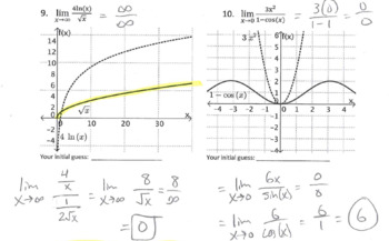 Preview of Calculus Practice: L'Hopital's Rule