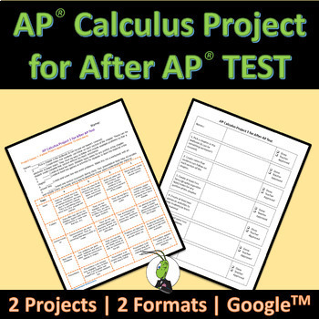 Preview of Calculus Project for After Test GOOGLE™ Version | End of Year Project