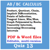 Calculus Quiz 13