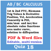 Calculus Quiz 18
