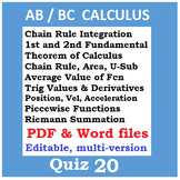 Calculus Quiz 20