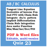 Calculus Quiz 23