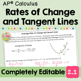 Rates of Change and Tangent Lines (Unit 2 Calculus)