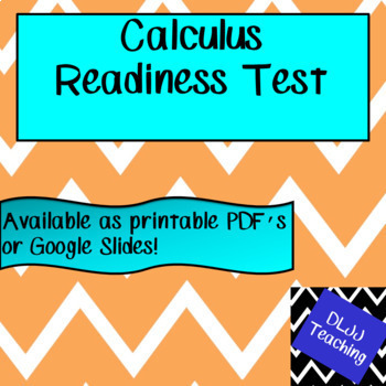 Preview of Calculus Readiness Test Review of Pre-Calculus and Algebra Concepts