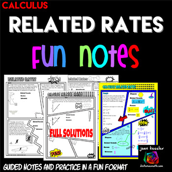 Preview of Calculus Related Rates  FUN Notes Doodle Pages and Practice