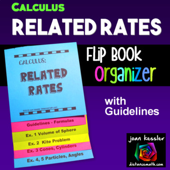 Preview of Calculus Related Rates Flip Book Foldable Organizer